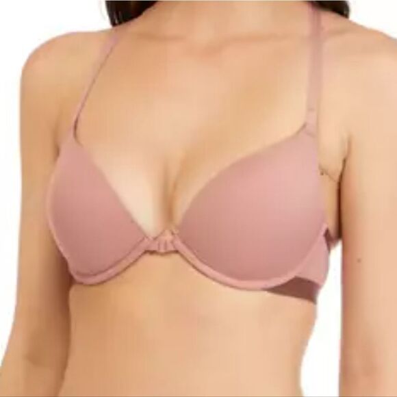Parisian Intimates Push Up Plunge Underwire Bra Antique Rose, 32DD NEW W/TAG - Picture 1 of 10